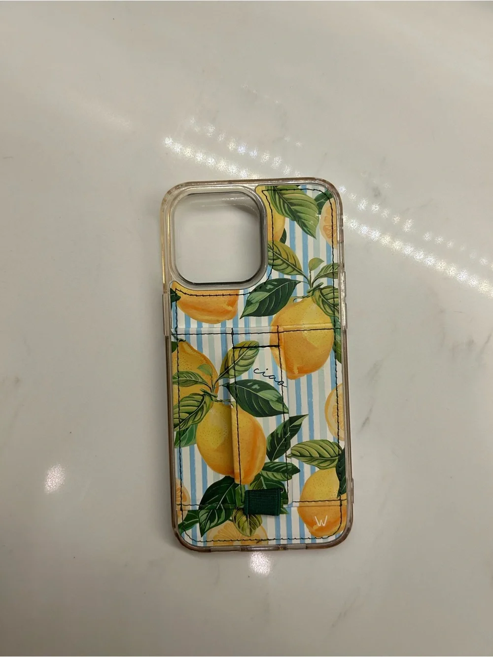 Walli Lemon Pattern Clear iPhone 15 pro-max Case